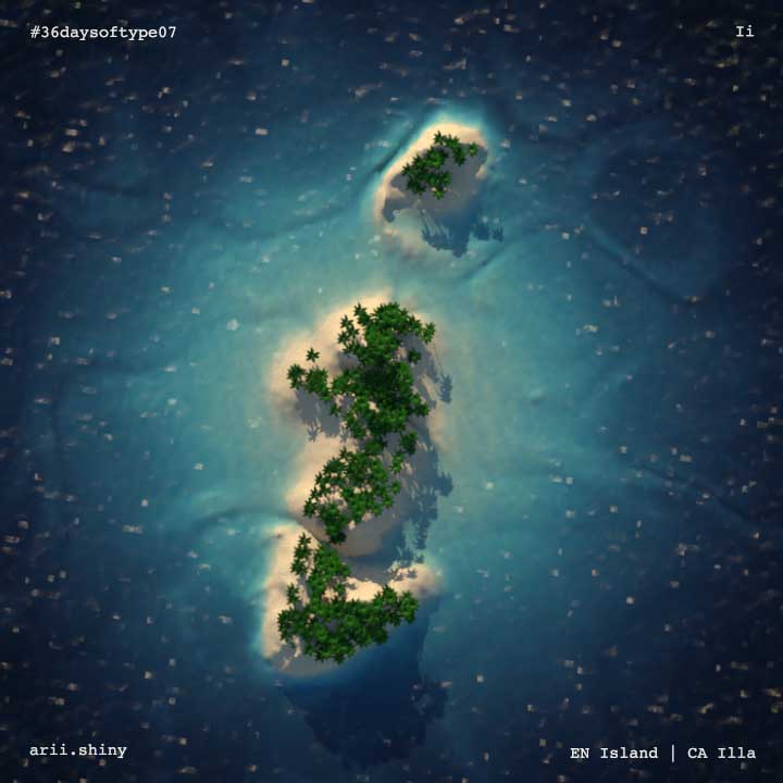 I for Island, 36 days of type